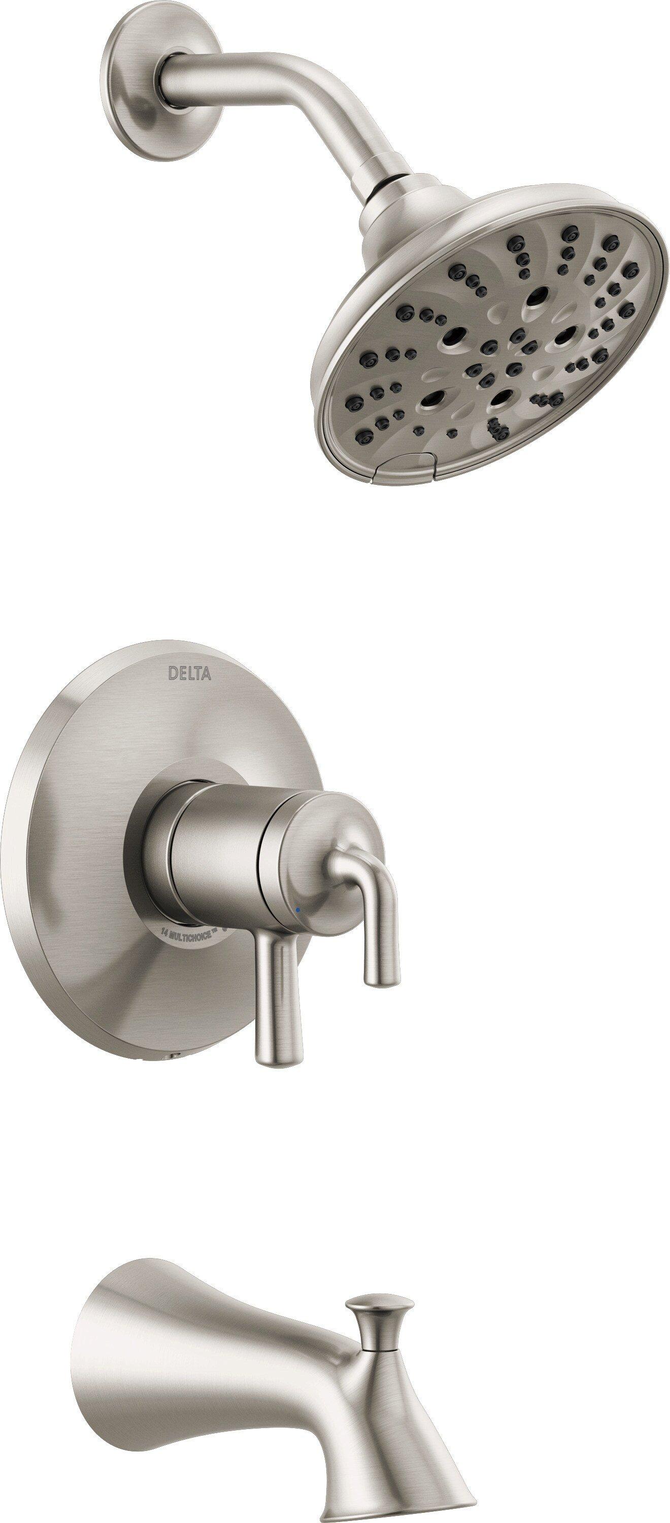 Delta Faucet Brilliance Stainless Two Handle Multi Function Bathtub & Shower Faucet (Trim Only) 