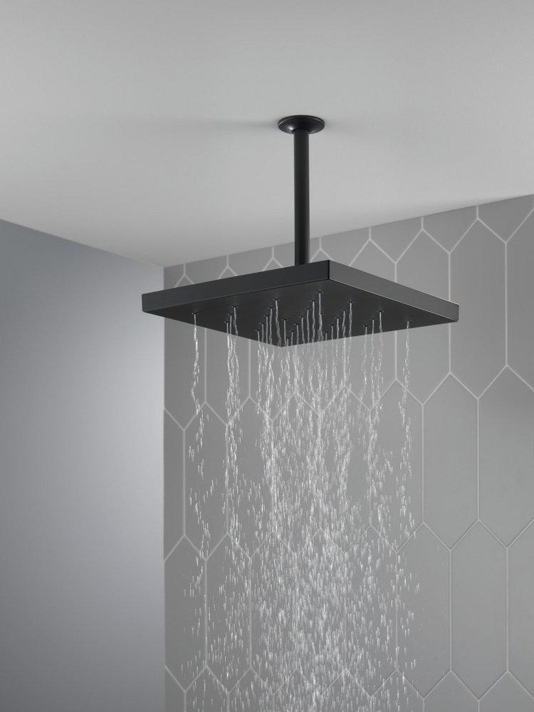 Delta Faucet Matte Black Single Function Rain Showerhead 