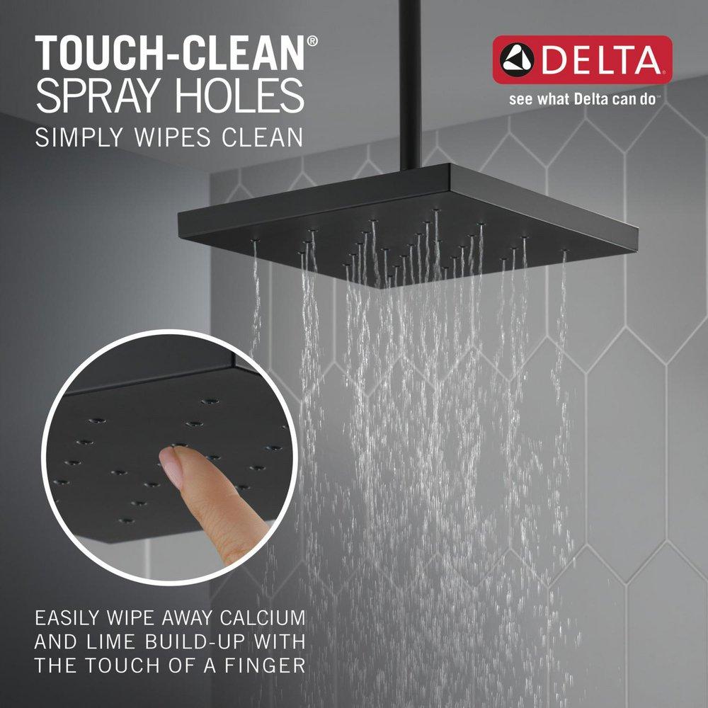 Delta Faucet Matte Black Single Function Rain Showerhead 