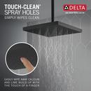Delta Faucet Matte Black Single Function Rain Showerhead 