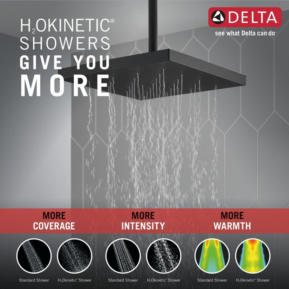 Delta Faucet Matte Black Single Function Rain Showerhead 
