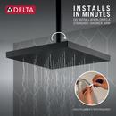 Delta Faucet Matte Black Single Function Rain Showerhead 
