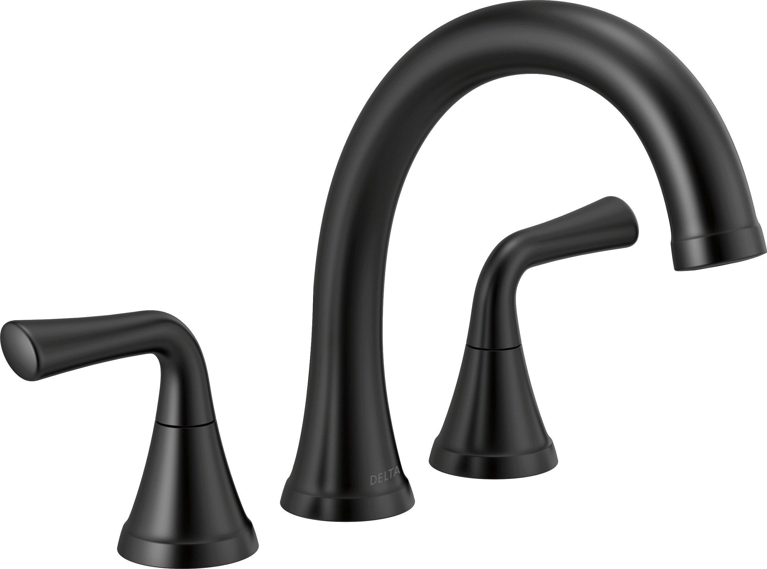 Delta Faucet Matte Black Two Handle Roman Tub Faucet (Trim Only) 