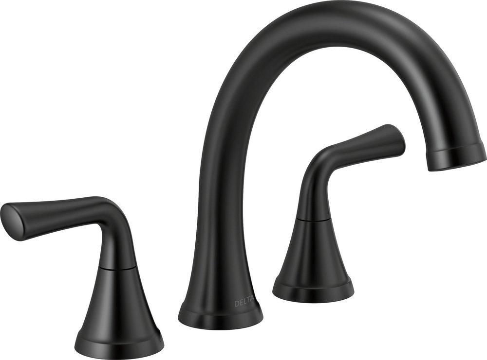 Delta Faucet Matte Black Two Handle Roman Tub Faucet (Trim Only) 