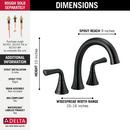 Delta Faucet Matte Black Two Handle Roman Tub Faucet (Trim Only) 
