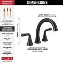 Delta Faucet Matte Black Two Handle Roman Tub Faucet (Trim Only) 