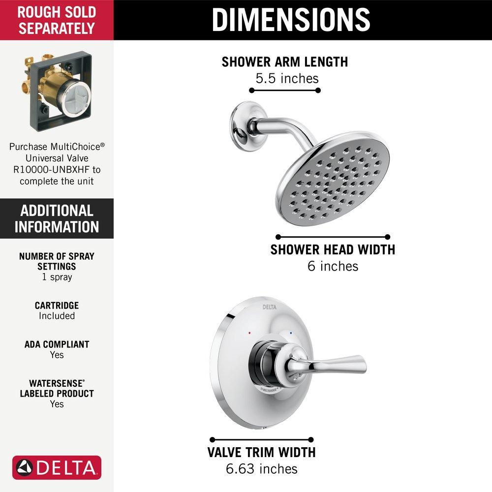 Delta Faucet Chrome Single Handle Single Function Shower Faucet (Trim Only) 
