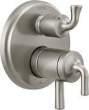 Three Handle Pressure Balancing Valve Trim with Integrated Diverter in Brilliance® Stainless