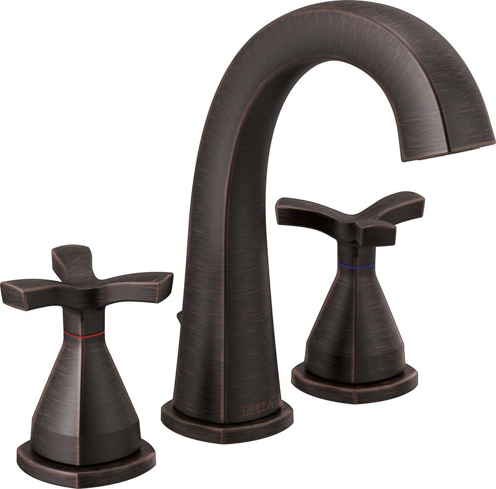 Delta Faucet Venetian Bronze Two Handle Widespread Bathroom Sink Faucet 