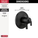 Delta Faucet Matte Black Two Handle Shower Faucet Trim Only 