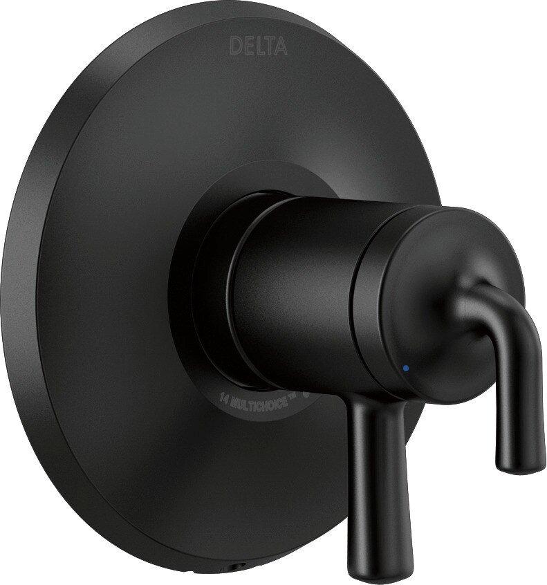 Delta Faucet Matte Black Two Handle Pressure Balancing Valve Trim 