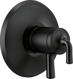 Two Handle Pressure Balancing Valve Trim in Matte Black