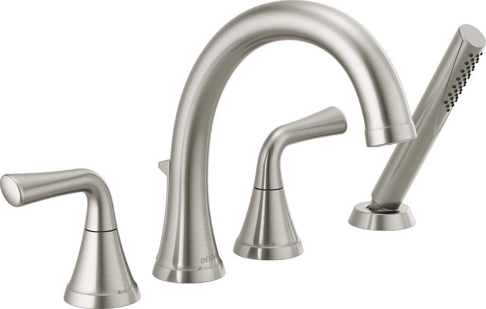 Delta Faucet Stainless Two Handle Roman Tub Faucet (Trim Only) 