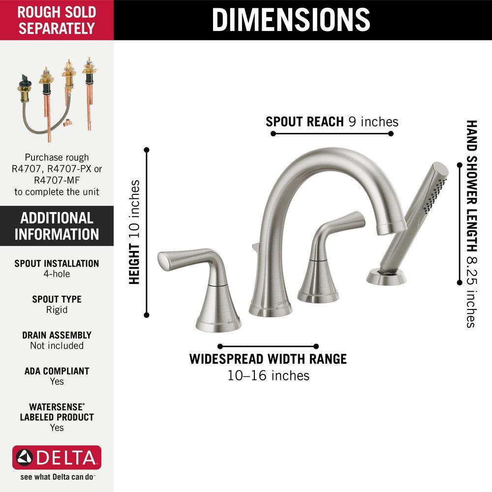 Delta Faucet Stainless Two Handle Roman Tub Faucet (Trim Only) 