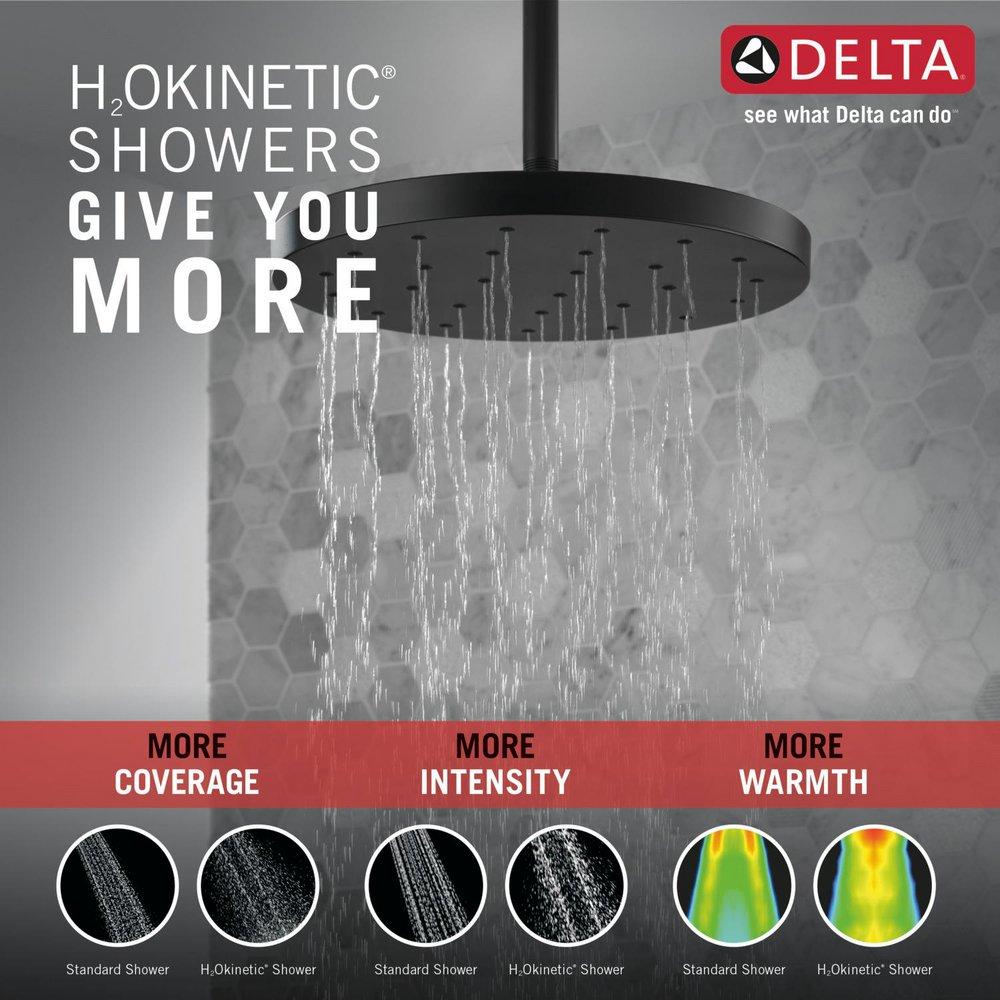 Delta Faucet Matte Black Single Function Rain Showerhead 