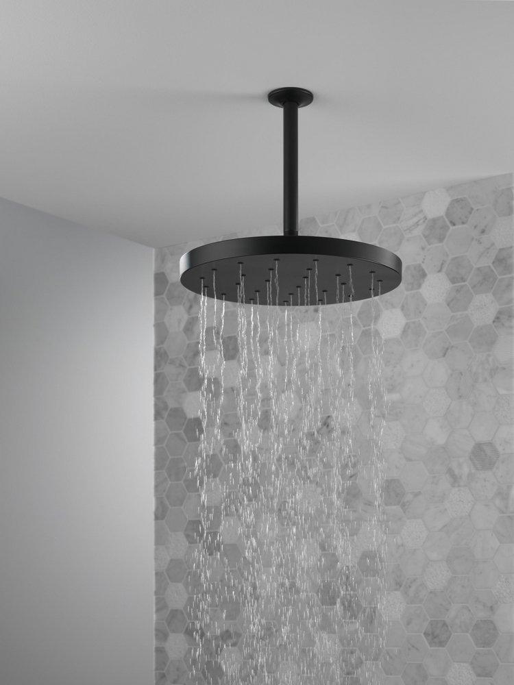 Delta Faucet Matte Black Single Function Rain Showerhead 