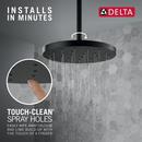 Delta Faucet Matte Black Single Function Rain Showerhead 