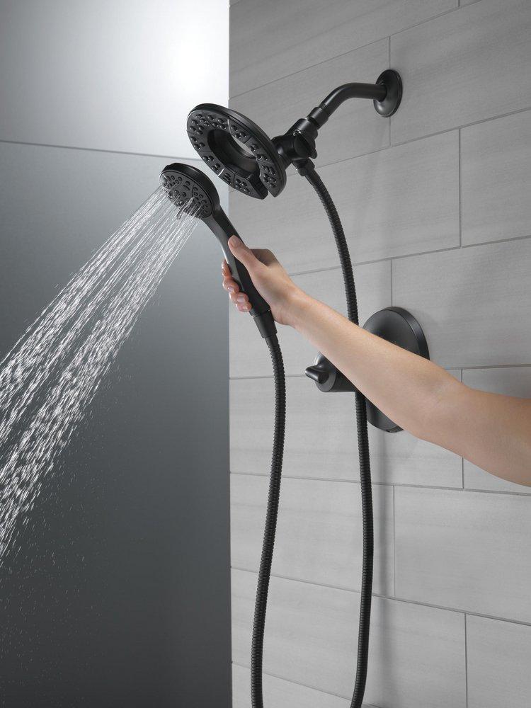Delta Faucet Matte Black Two Handle Multi Function Shower Faucet (Trim Only) 