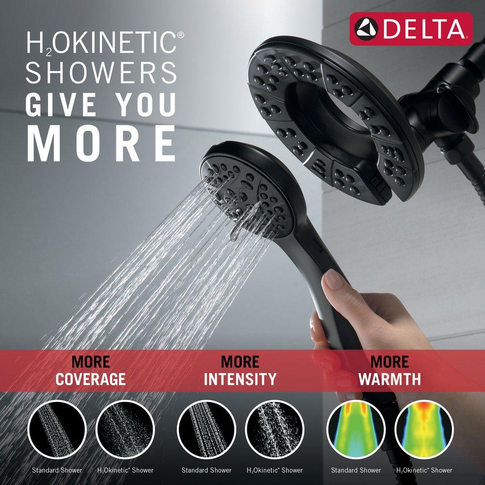 Delta Faucet Matte Black Two Handle Multi Function Shower Faucet (Trim Only) 