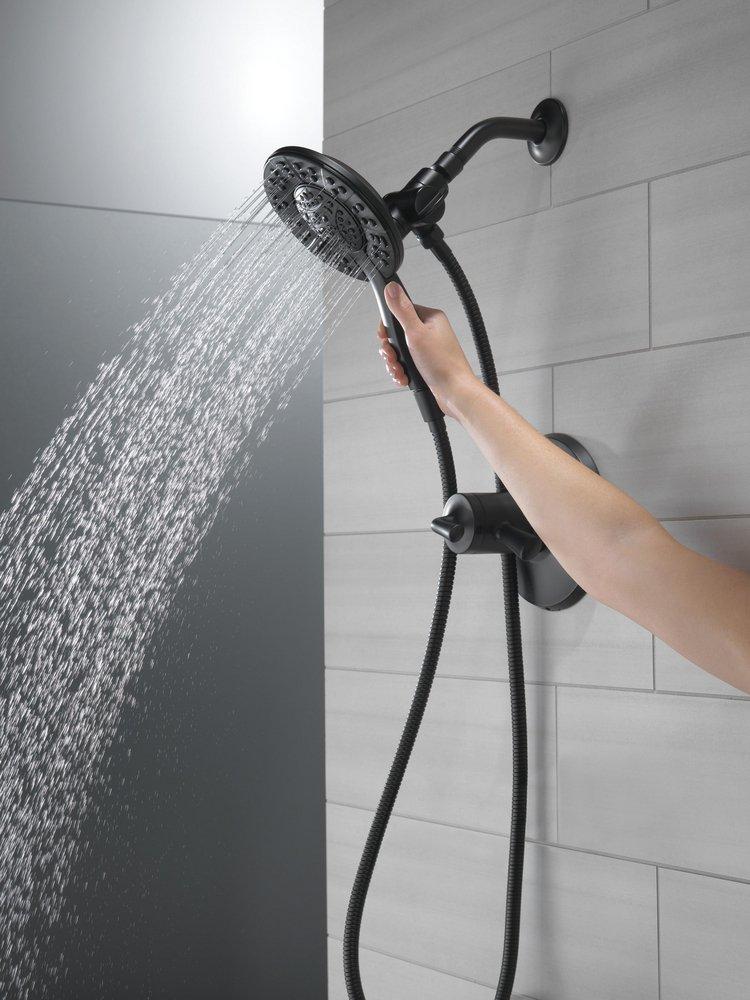 Delta Faucet Matte Black Two Handle Multi Function Shower Faucet (Trim Only) 