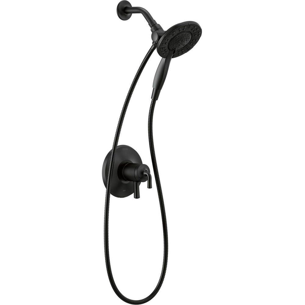 Delta Faucet Matte Black Two Handle Multi Function Shower Faucet (Trim Only) 