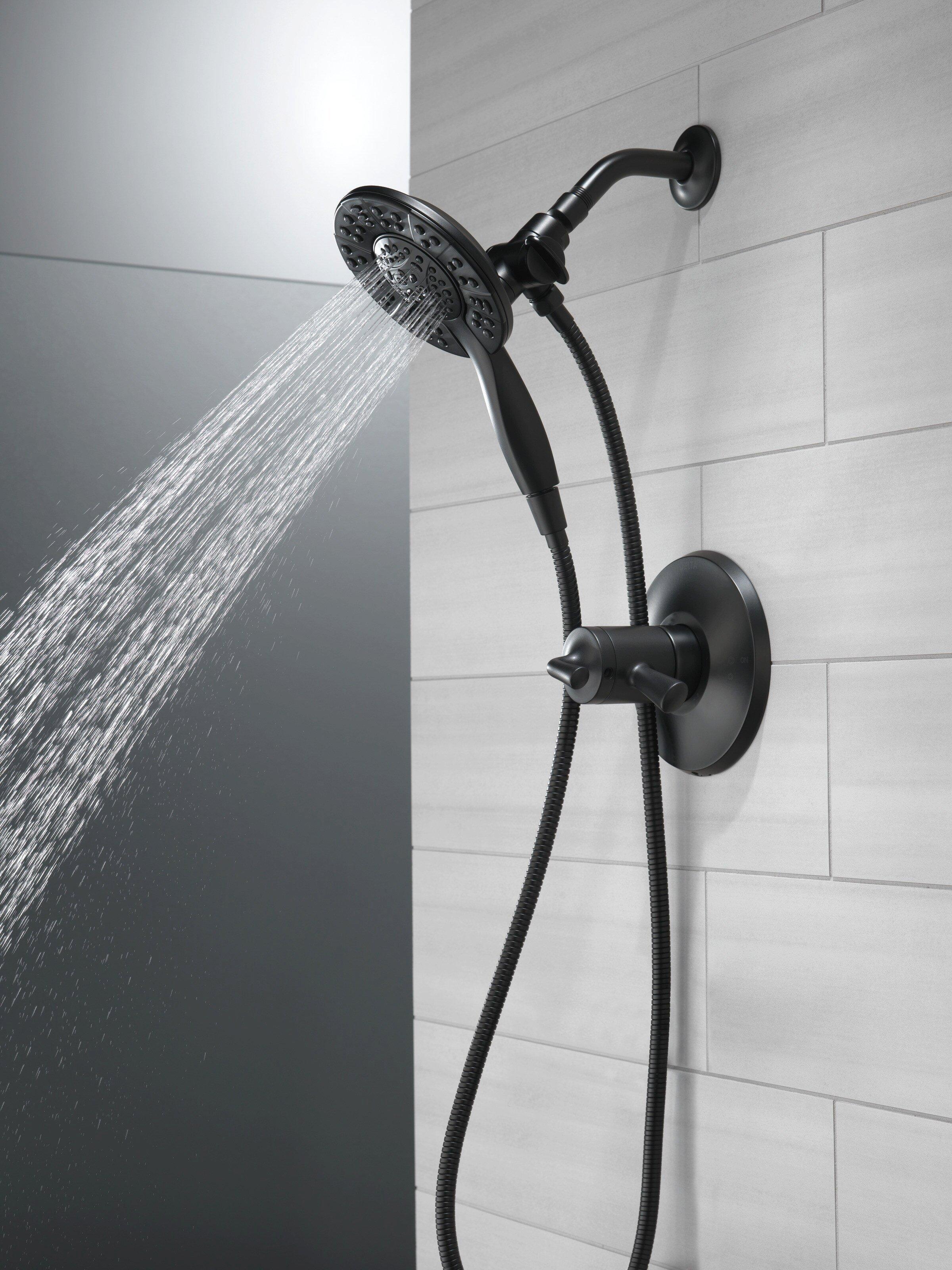 Delta Faucet Matte Black Two Handle Multi Function Shower Faucet (Trim Only) 