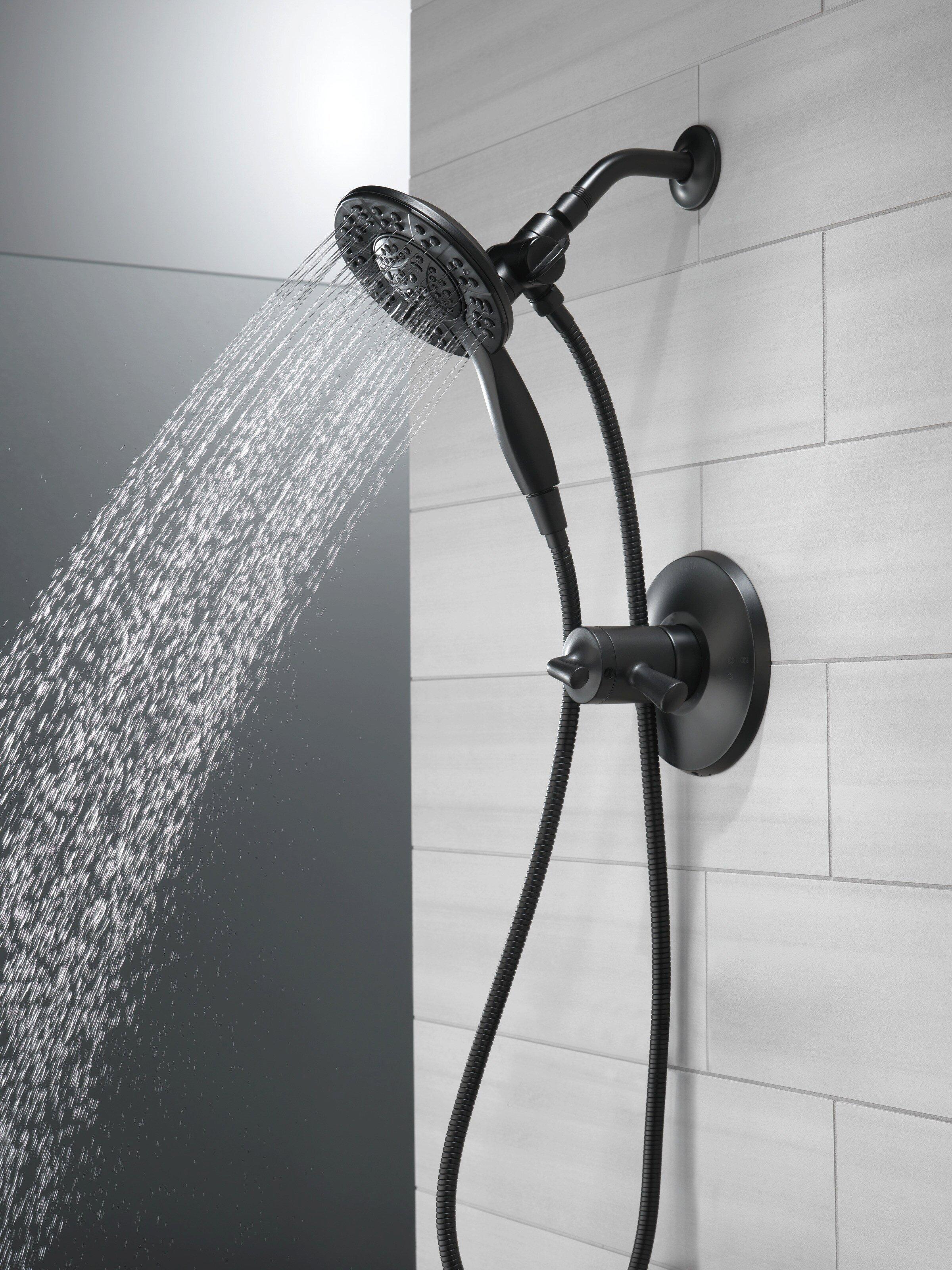 Delta Faucet Matte Black Two Handle Multi Function Shower Faucet (Trim Only) 