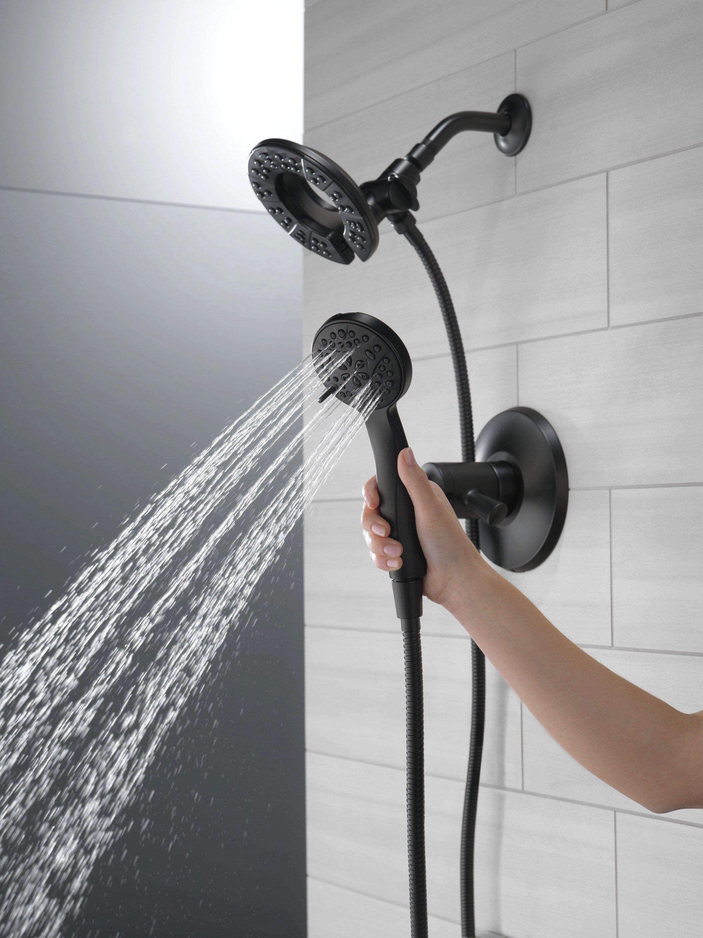 Delta Faucet Matte Black Two Handle Multi Function Shower Faucet (Trim Only) 
