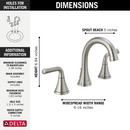 Delta Faucet Brilliance&reg; Stainless Two Handle Widespread Bathroom Sink Faucet 