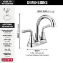 Delta Faucet Chrome Two Handle Centerset Bathroom Sink Faucet 