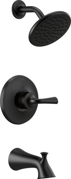One Handle Single Function Bathtub & Shower Faucet in Matte Black (Trim Only)