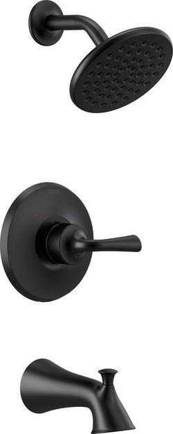 One Handle Single Function Bathtub & Shower Faucet in Matte Black (Trim Only)