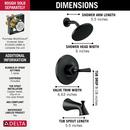 Delta Faucet Matte Black One Handle Single Function Bathtub & Shower Faucet (Trim Only) 