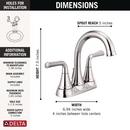Delta Faucet Chrome Two Handle Centerset Bathroom Sink Faucet 