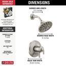Delta Faucet Brilliance Stainless Two Handle Multi Function Shower Faucet (Trim Only) 
