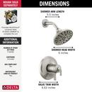 Delta Faucet Brilliance® Stainless Two Handle Multi Function Shower Faucet (Trim Only) 