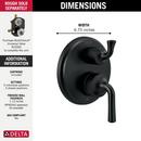 Delta Faucet Matte Black Two Handle Multi Function Bathtub & Shower Faucet (Trim Only) 