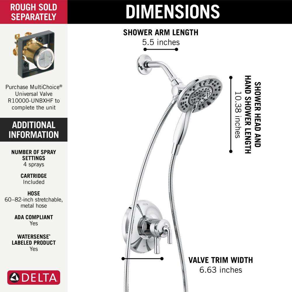 Delta Faucet Chrome Two Handle Multi Function Shower Faucet (Trim Only) 