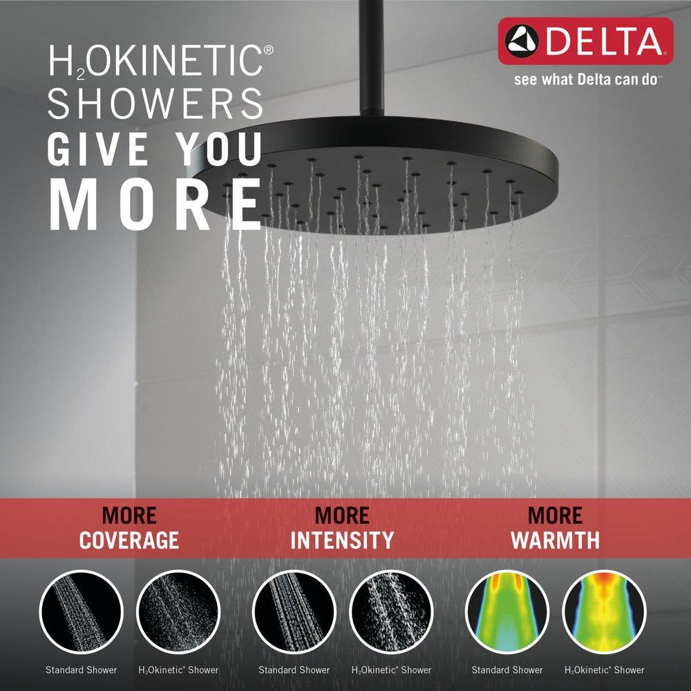 Delta Faucet Matte Black Single Function Rain Showerhead 