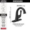 Delta Faucet Matte Black Single Handle Monoblock Bathroom Sink Faucet 