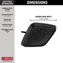 Delta Faucet Matte Black Multi Function Rain Showerhead 