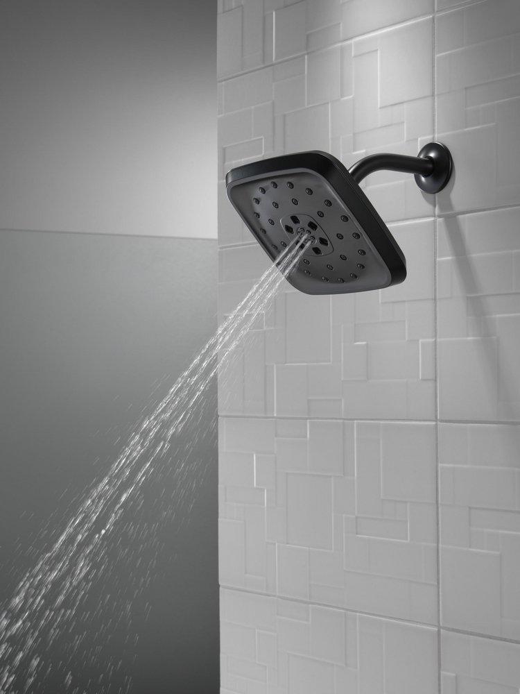 Delta Faucet Matte Black Multi Function Rain Showerhead 