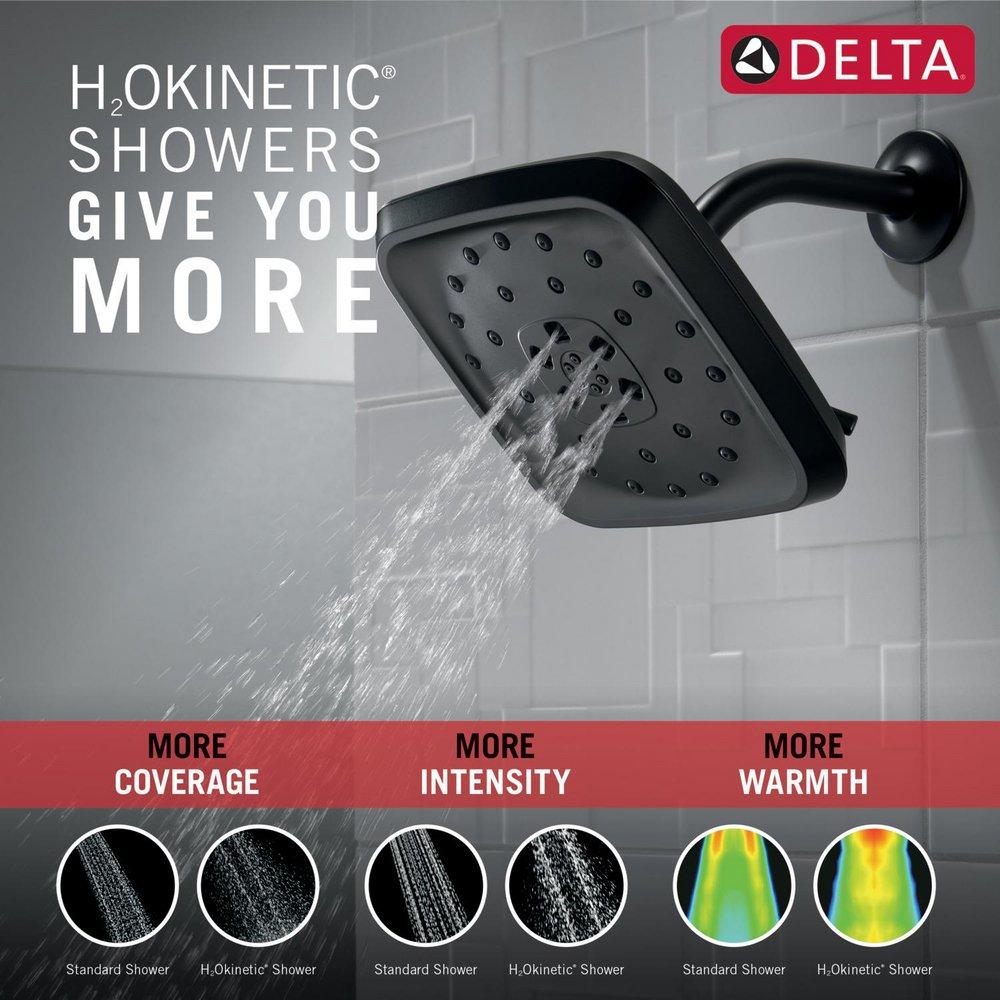 Delta Faucet Matte Black Multi Function Rain Showerhead 