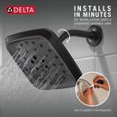 Delta Faucet Matte Black Multi Function Rain Showerhead 