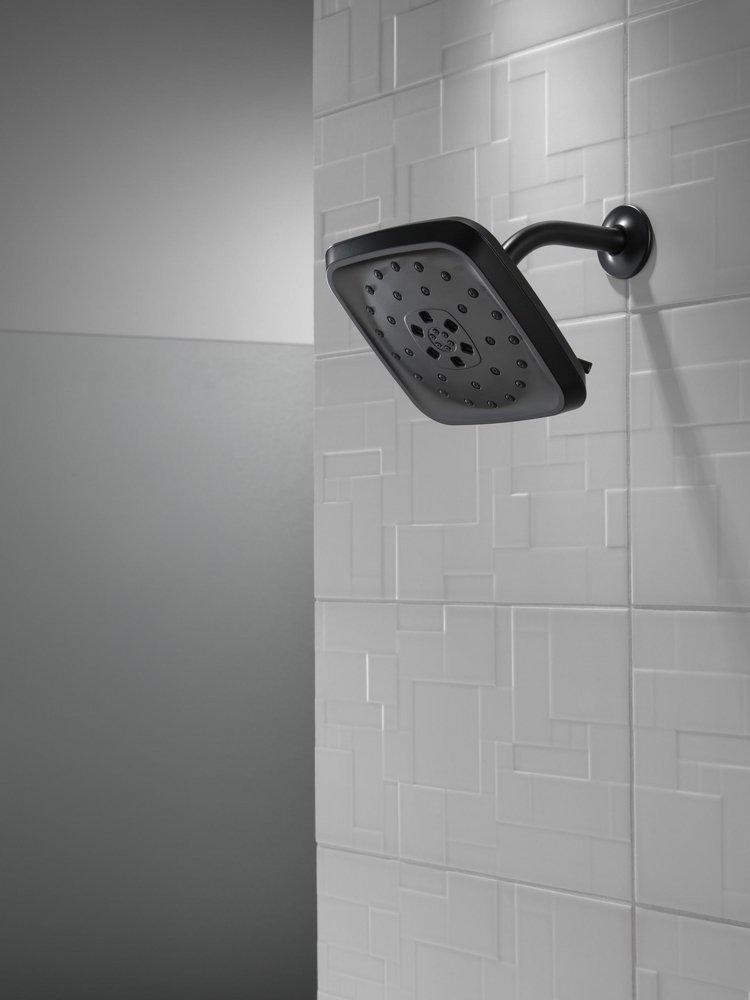 Delta Faucet Matte Black Multi Function Rain Showerhead 