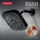 Delta Faucet Matte Black Multi Function Rain Showerhead 