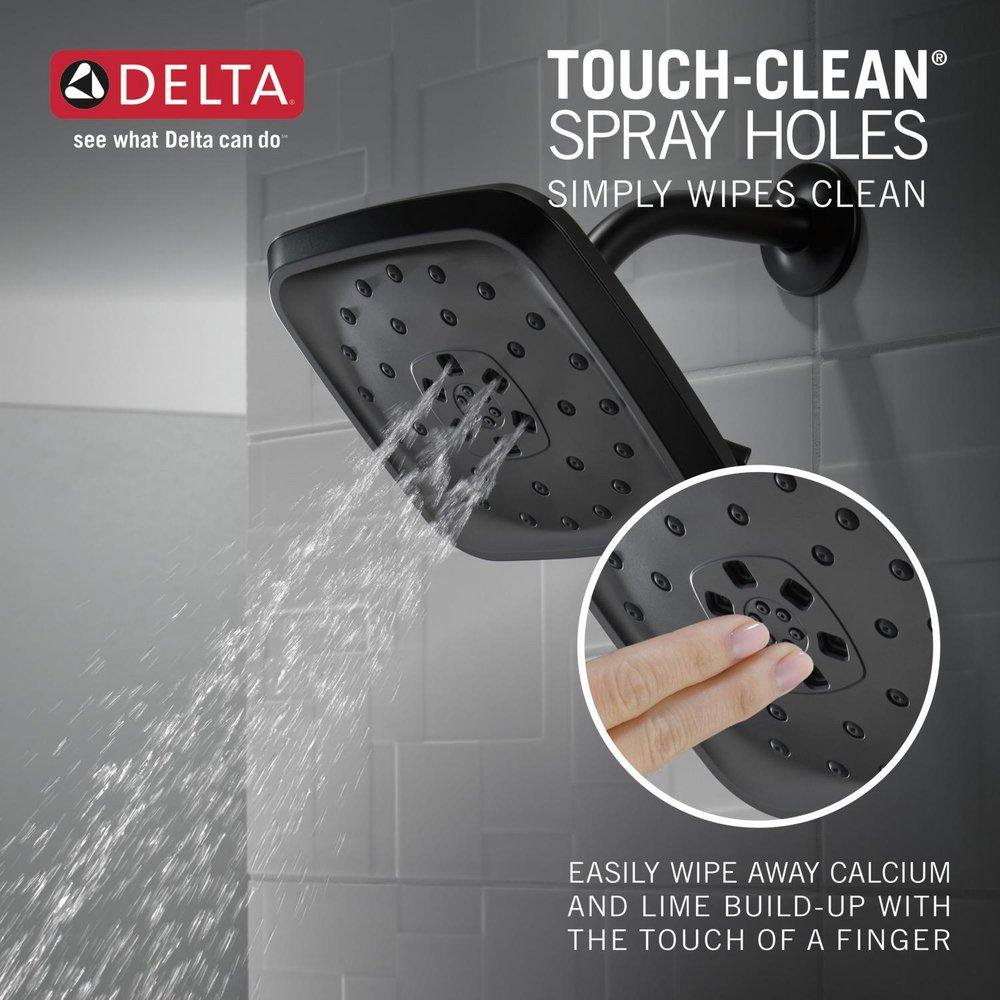 Delta Faucet Matte Black Multi Function Rain Showerhead 