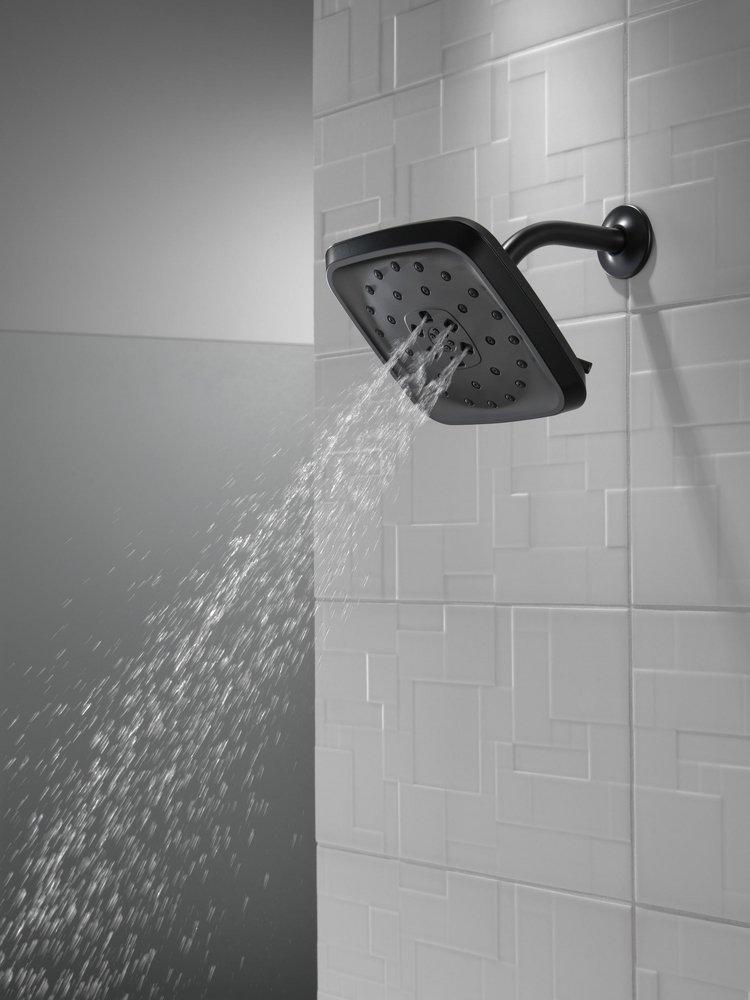 Delta Faucet Matte Black Multi Function Rain Showerhead 