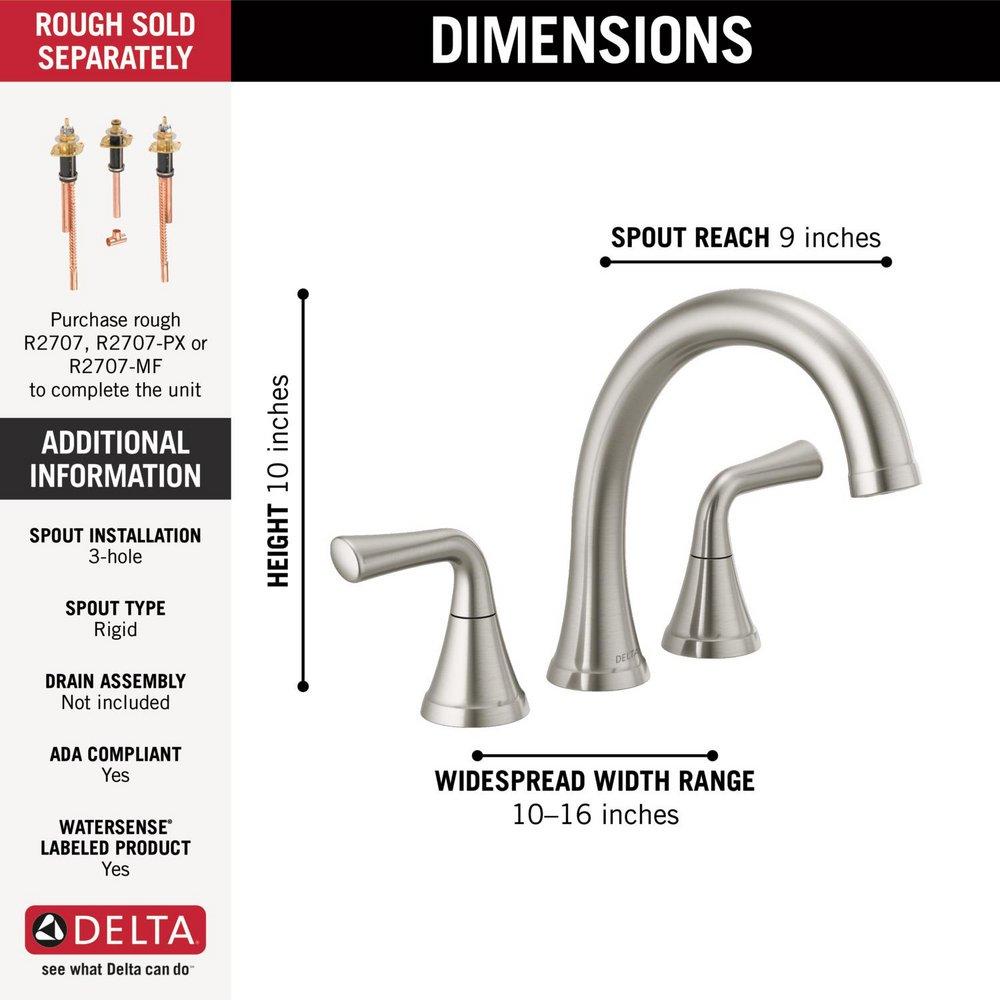 Delta Faucet Stainless Two Handle Roman Tub Faucet (Trim Only) 