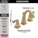 Delta Faucet Champagne Bronze Two Handle Widespread Bathroom Sink Faucet 